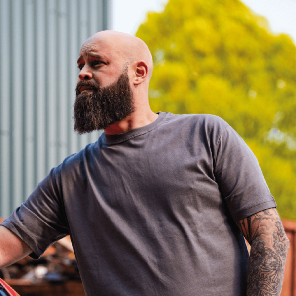 The Plain Tee in Charcoal from On the Spanners. 100% Combed Cotton.