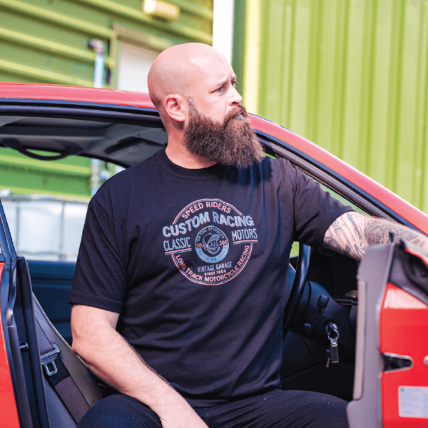 Classic Motors Tee in Black from On the Spanners.