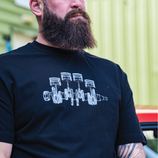 Piston Tee in Black: Sizes M, L, XL, XXL from On the Spanners