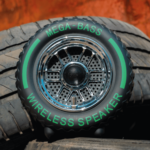 Front view of the Tyre speaker from On the Spanners, UK.